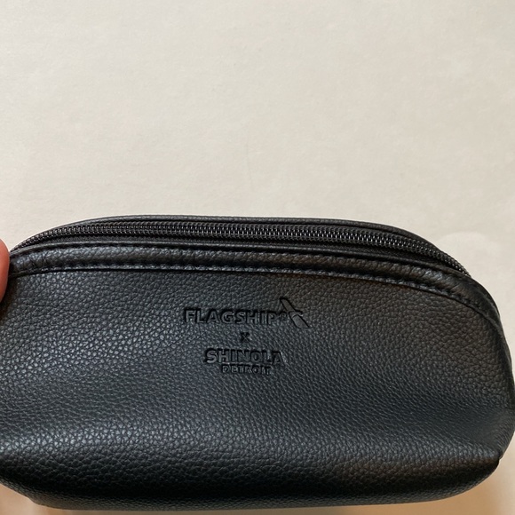 Shinola Black Leather Cosmetic Bag - Picture 2 of 10